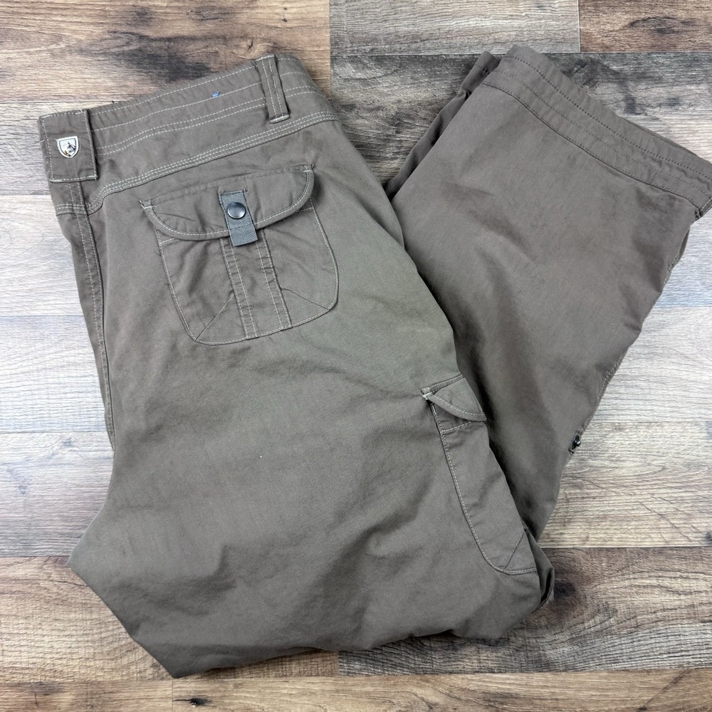 Kuhl Legendary Straight Leg Pant Women 16 Short Brown Outdoor Hiking Utility